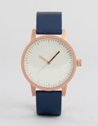 Simple Watch Company Kent Watch In Navy Leather - Navy