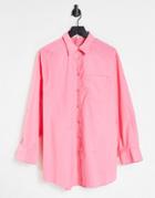 Aria Cove Oversized Shirt Dress In Pink