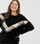 Koko Sequin Trim Sweater - Black