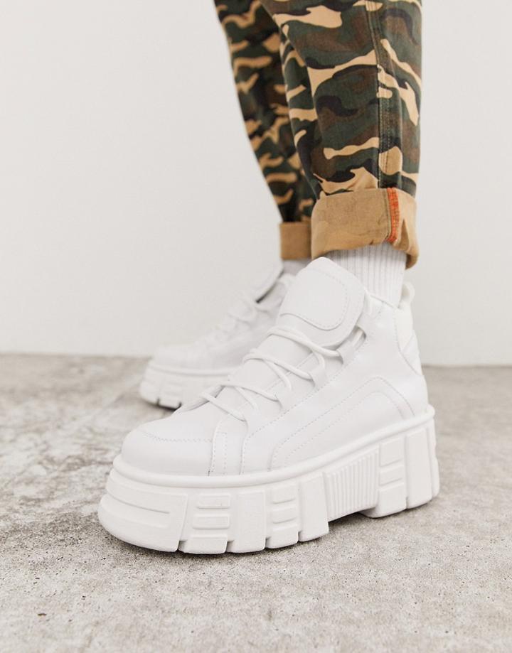 Asos Design Dagger Chunky Hi-top Sneakers In White
