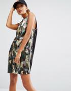 Daisy Street Longline Vest Dress With Camo Sequin Front - Multi