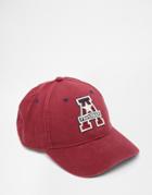 Asos American Freshman Baseball Cap In Burgundy - Burgundy