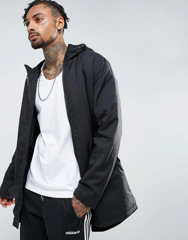 Asos Parka Jacket With Padding In Black - Black