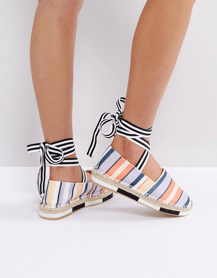 Asos Jumbo Jet Tie Leg Espadrilles - Multi