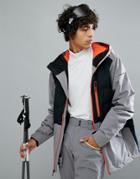 Quiksilver High West Ski Jacket In Black With Contrast Zip - Black