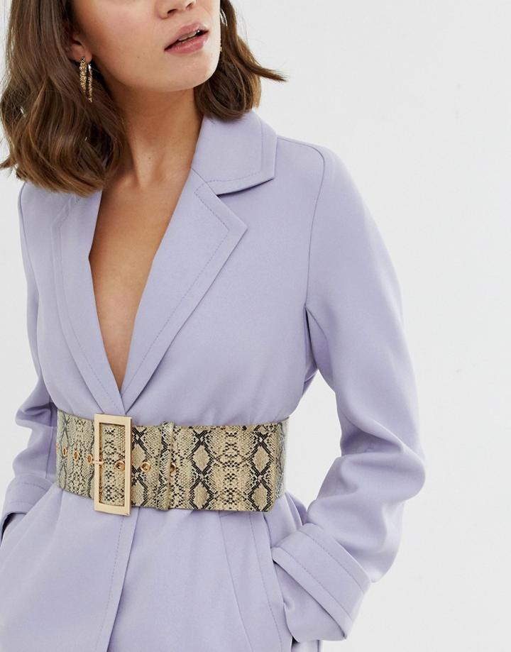 Svnx Snake Print Belt - Black
