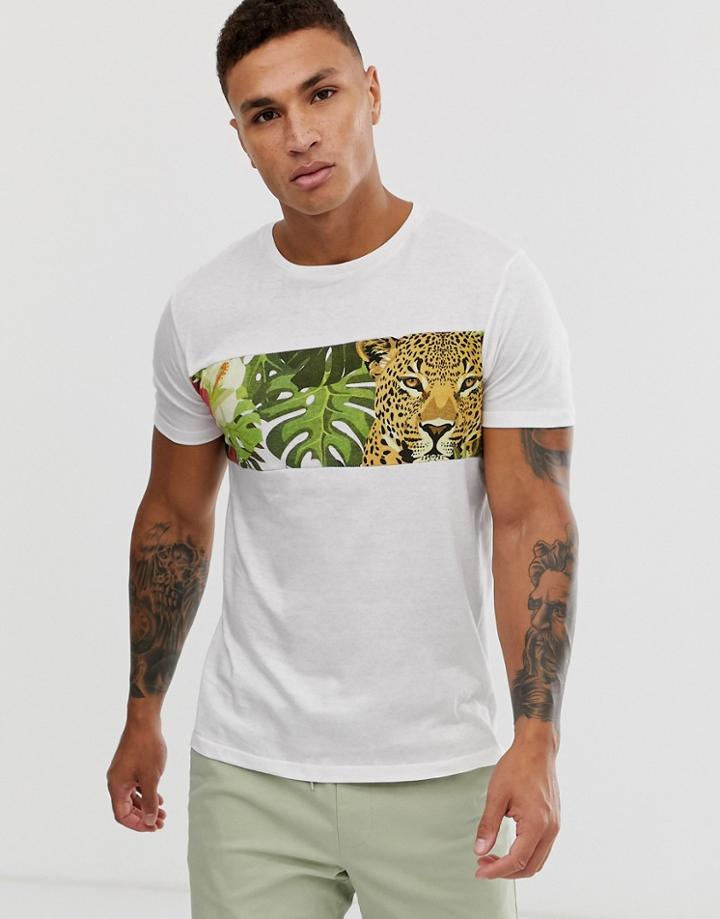 Brave Soul Cheetah T-shirt - White