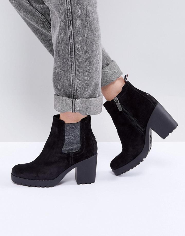 Tommy Hilfiger Denim Stacked Heel Ankle Boot - Black