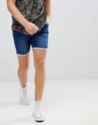 Blend Slim Fit Denim Shorts Mid Wash - Blue
