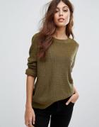 Jdy Basky Rib Knit Sweater - Green