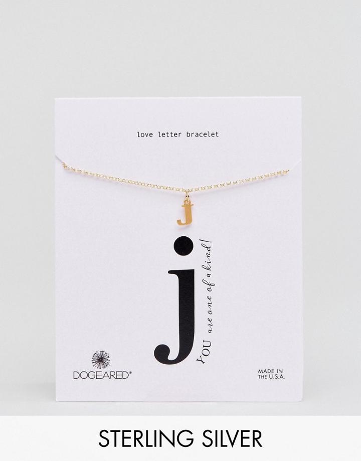 Dogeared Gold Plated 'j' Love Letter Bracelet - Gold