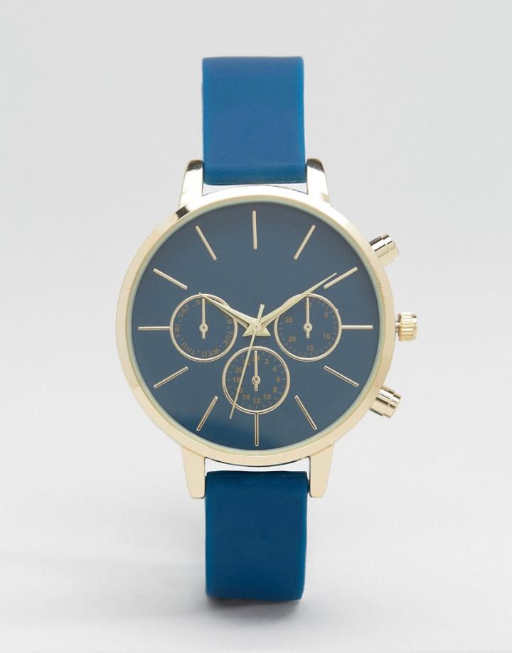 New Look Soft Strap Watch - Blue
