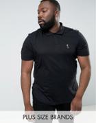 Religion Plus Polo Shirt With Curved Hem - Black