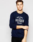 Tommy Hilfiger Long Sleeve T-shirt With New York Print In Navy - Navy