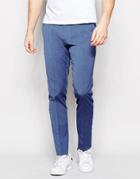 Asos Skinny Smart Pants In Pale Blue - Blue