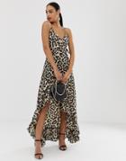 In The Style Binky Leopard Frill Hem Maxi Dress - Multi