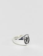 Icon Brand Premium Signet Ring In Antique Silver With Lion Detail - Silver