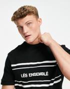 River Island Les Ensemble Slim T-shirt In Black
