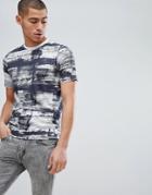 Only & Sons T-shirt With Painted Stripe - Navy