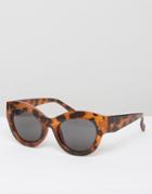 Cheap Monday Cat Eye Sunglasses In Tortoise Print - Brown
