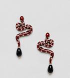 Designb London Embellished Snake Drop Earrings - Multi