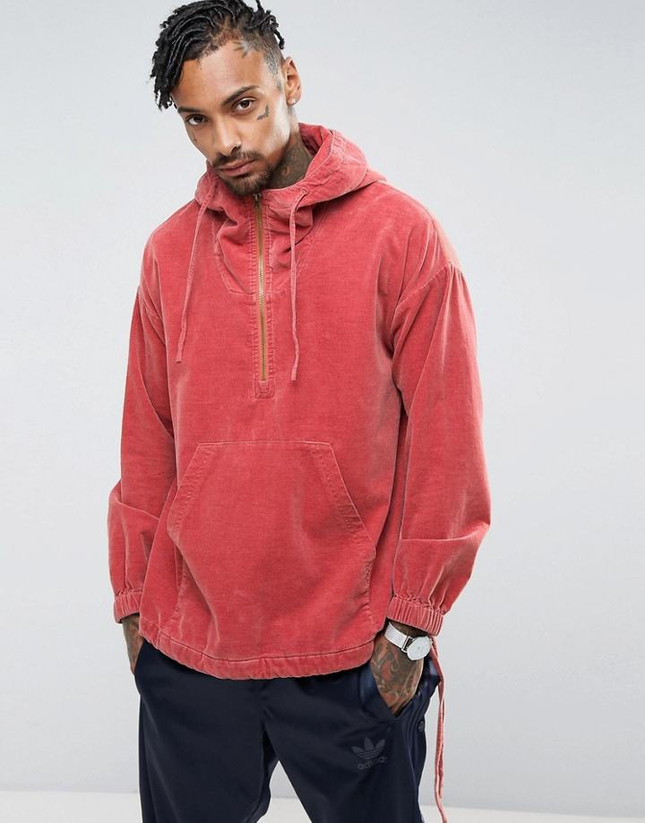 Asos Overhead Cord Windbreaker In Pink - Pink