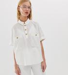 Monki Oversized Blouse With Pockets In Off White