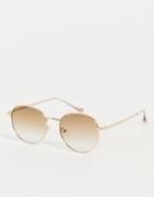Jeepers Peepers Unisex Round Sunglasses In Gold