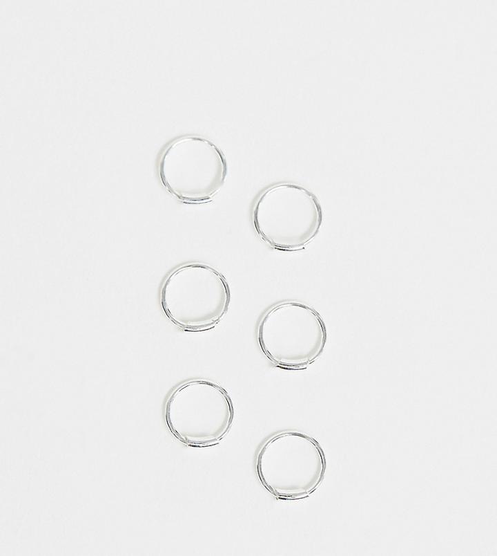 Kingsley Ryan Exclusive 8mm Set Of 3 Tiny Hoop Earrings In Sterling Silver