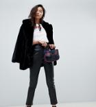Na-kd Zip Detail Faux Leather Pants In Black