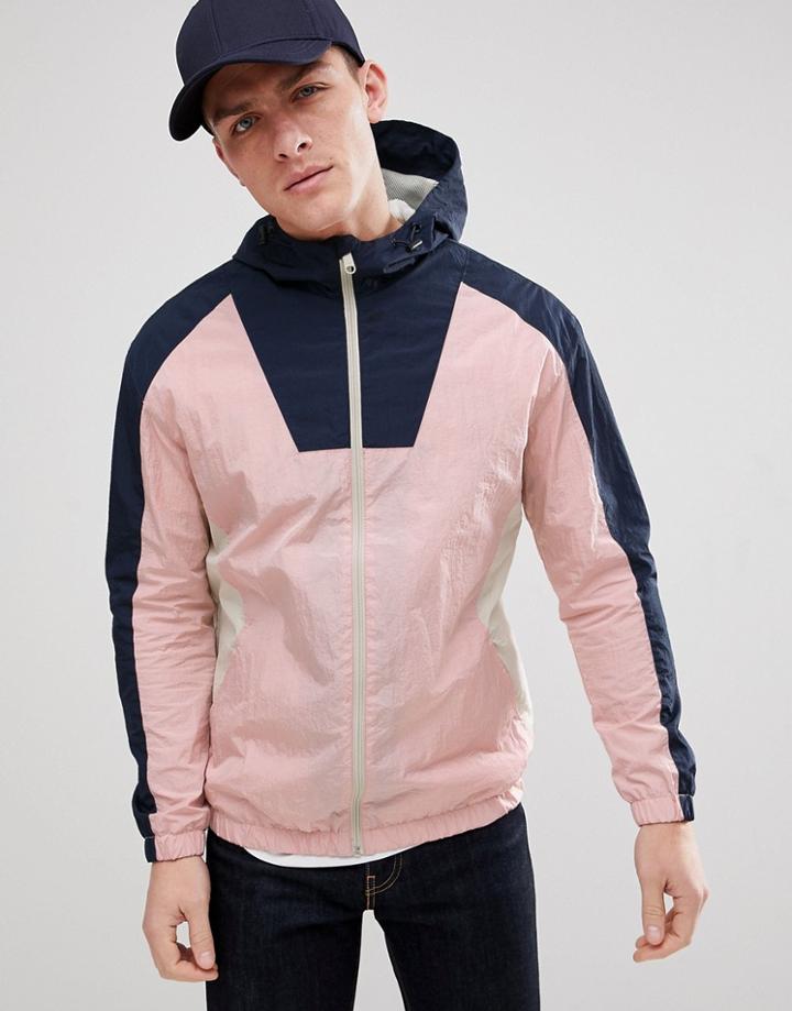 Jack & Jones Originals Color Block Windbreaker Jacket - Pink