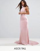 City Goddess Tall Maxi Dress With Open Back - Pink