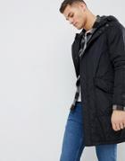 Mango Man Padded Parka Jacket In Black - Black