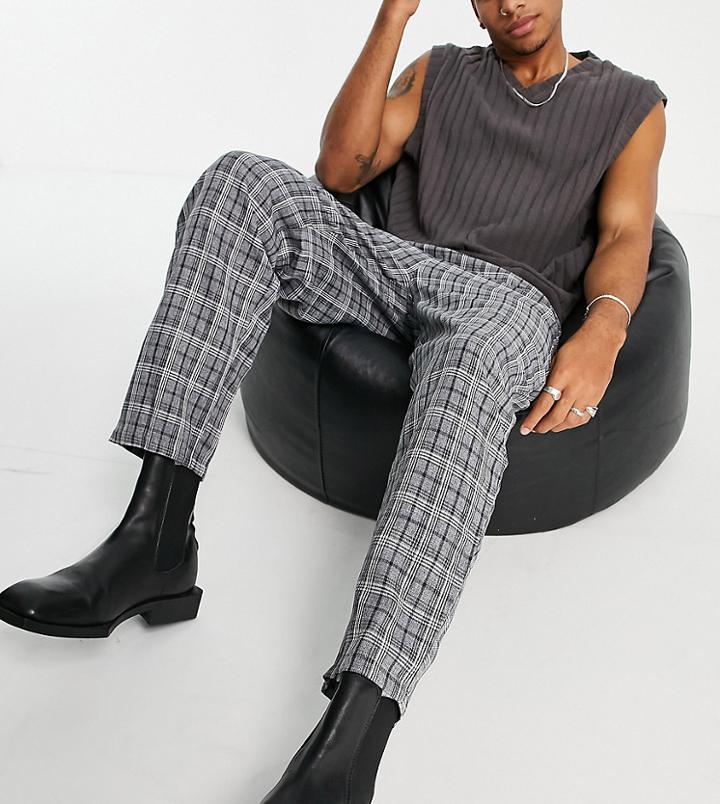 Collusion Tapered Pant In Black & Beige Check-multi
