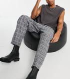 Collusion Tapered Pant In Black & Beige Check-multi
