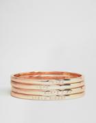 Monki Slogan Rose Gold Bracelets - Copper