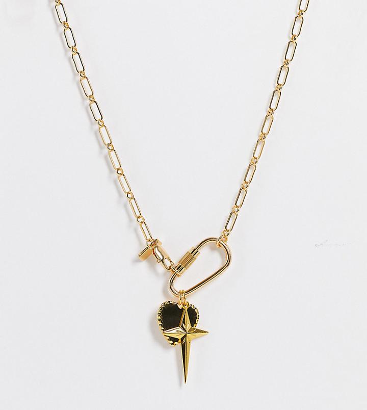 Regal Rose Valentina Multi Heart Charm Necklace In Gold Plate