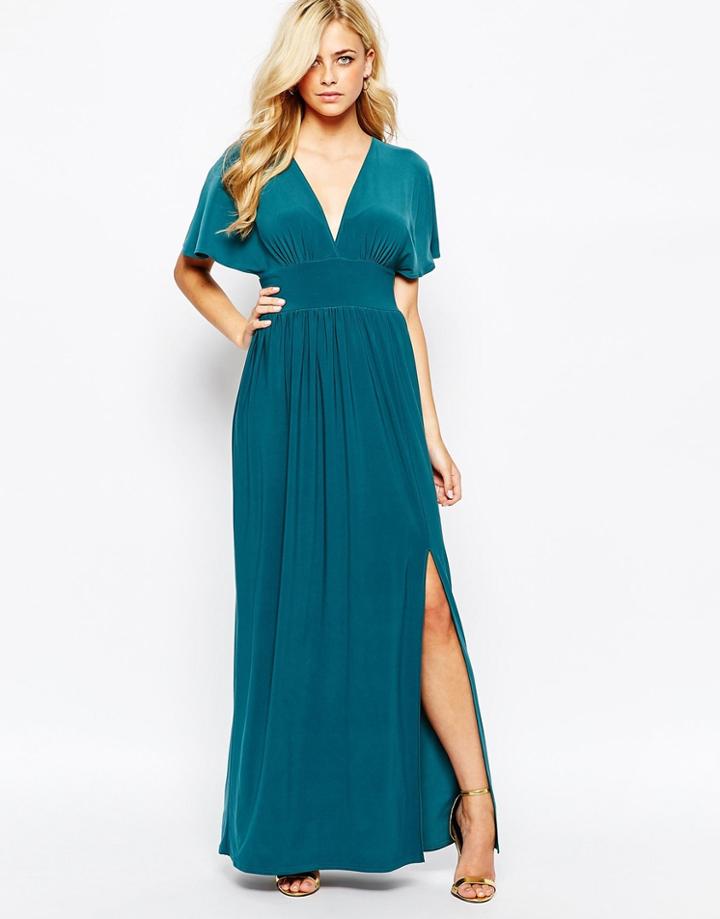 Love Kimono Sleeve Maxi Dress - Pine Green