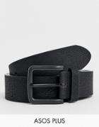 Asos Design Plus Wide Belt In Faux Leather With Black Coated Buckle
