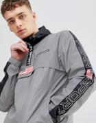Penn Sport Windbreaker Hooded Jacket In Reflective - Black