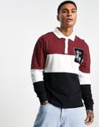Russell Athletic Miller Rugby Shirt In Burgundy-red