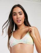 Rip Curl Ribbed Cropped Bikini Top In Tie Dye-multi
