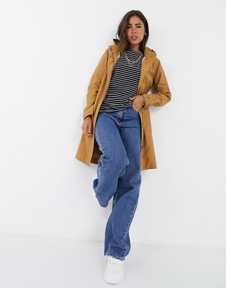 B.young Hooded Coat In Tan-brown