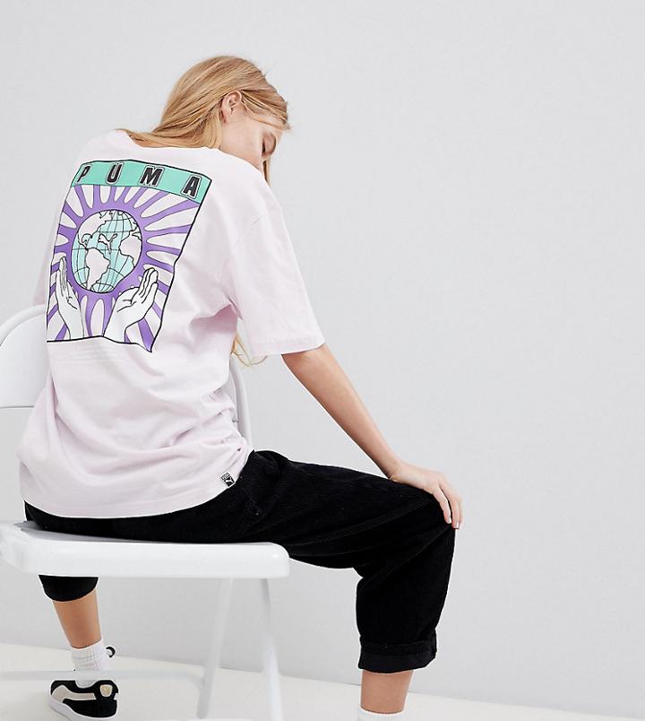 Puma Exclusive Oversized Organic Cotton Skate Recycle Tee - Purple