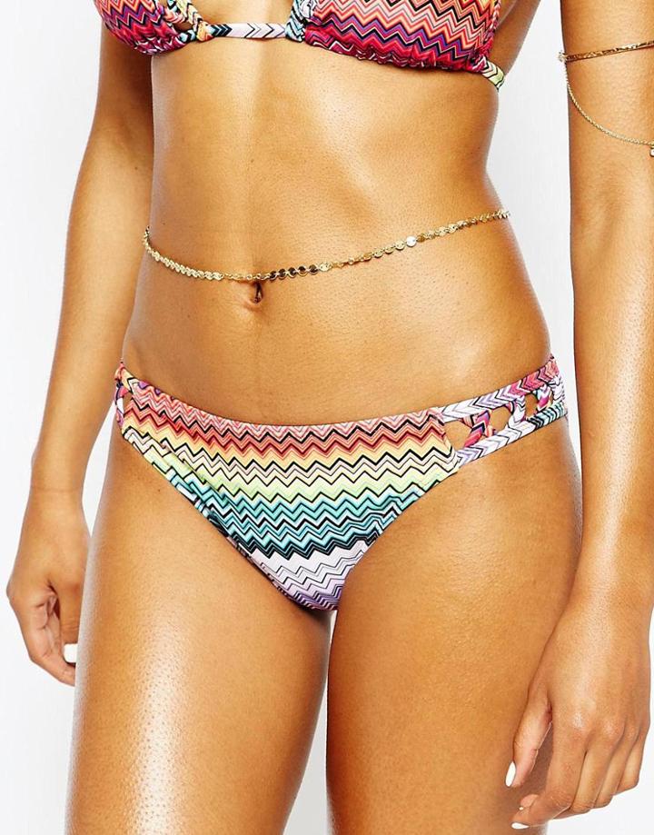Missguided 70's Print Bikini Bottom - Multi