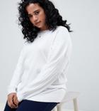 Asos Design Curve Oversize Sweater In Fine Knit-white