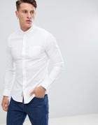 Burton Menswear Muscle Fit Oxford Shirt In White - White
