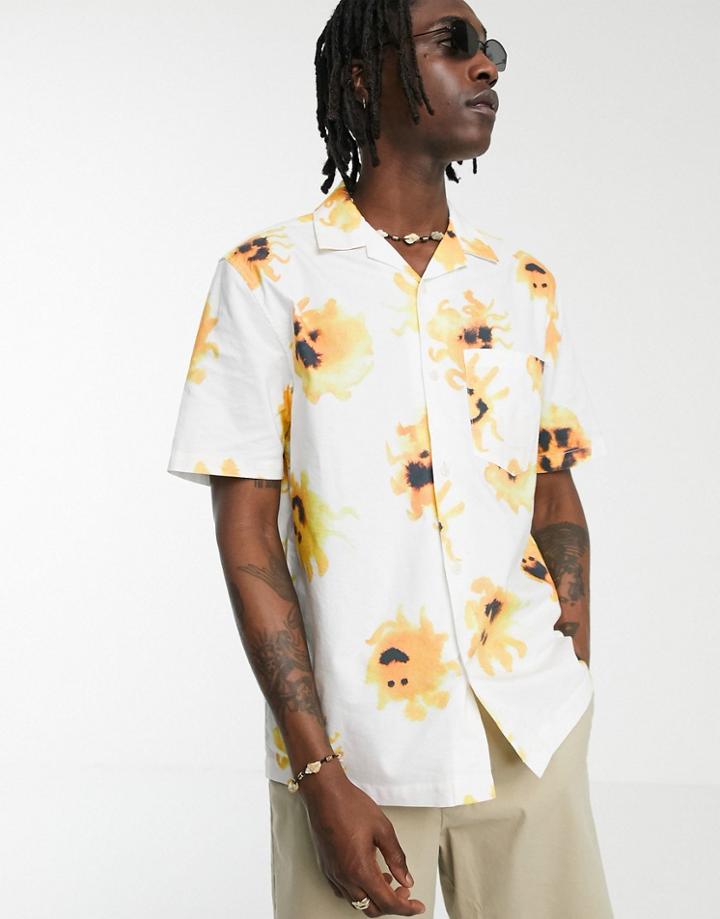 Weekday Chill Shirt With Sun Print In White