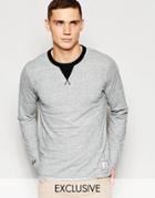 Franklin & Marshall Crew Neck Long Sleeve T-shirt Exclusive To Asos - Gray