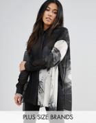 Religion Plus Wave Print Longline Shirt - Black
